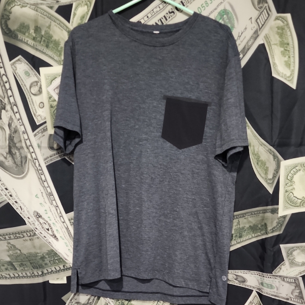 lululemon athletica Charcoal Tee with Black Pocket